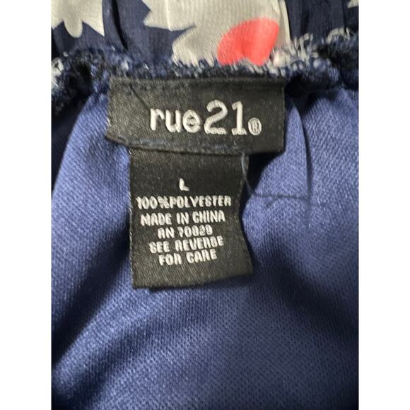 Rue 21 Bib Jumper Dress Large Blue White Daisies Y2K - Picture 3 of 9